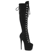 Pleaser Jubilant 3012Fs Black Suede Platform Shoes